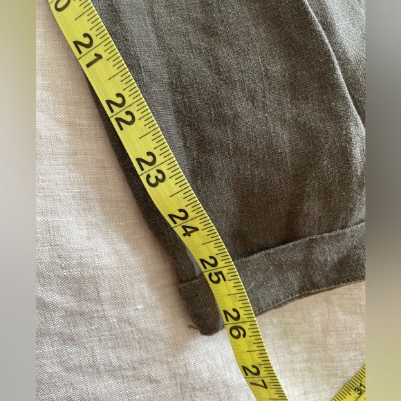 Black Crane tapered drop crotch linen pants - Picture 8 of 13